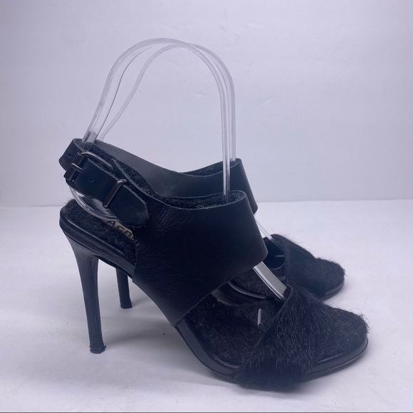Acne Studios Tillie Leather Calf Hair Heels - Picture 2 of 6